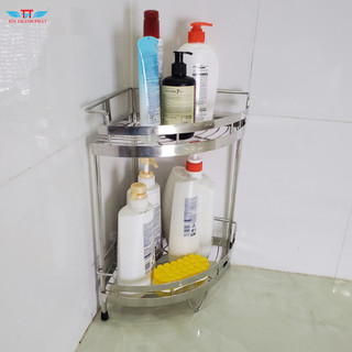 HÀNG CHÍNH HÃNG Kệ Góc 2 Tầng Inox 304 TÍN THÀNH PHÁT Cao Cấp, Chắc Chắn, Tiện Dụng Cho Phòng Tắm