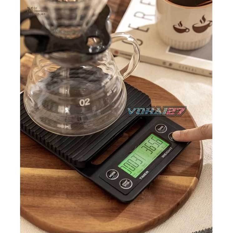 Cân điện tử tiểu ly dùng nhà bếp hay pha chế timer scale Fast Mat loại 5kg