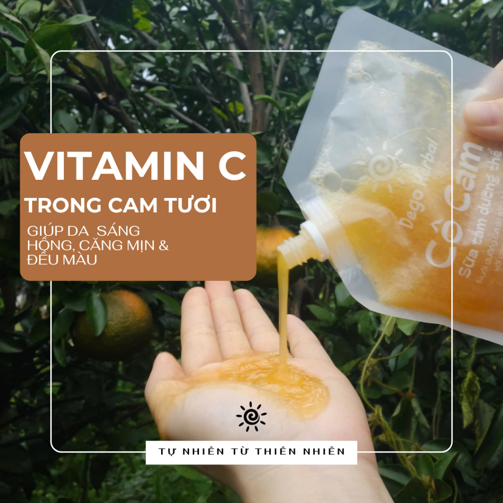 Ảnh Sữa tắm dưỡng thể Cô Cam trắng sáng da Dego 500ML - Dưỡng ẩm, mịn và sáng da 3