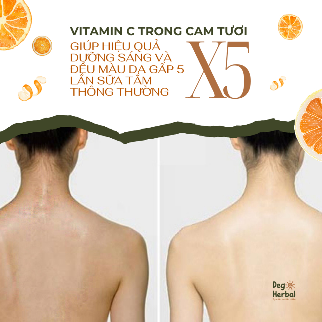 Ảnh Sữa tắm dưỡng thể Cô Cam trắng sáng da Dego 500ML - Dưỡng ẩm, mịn và sáng da 2