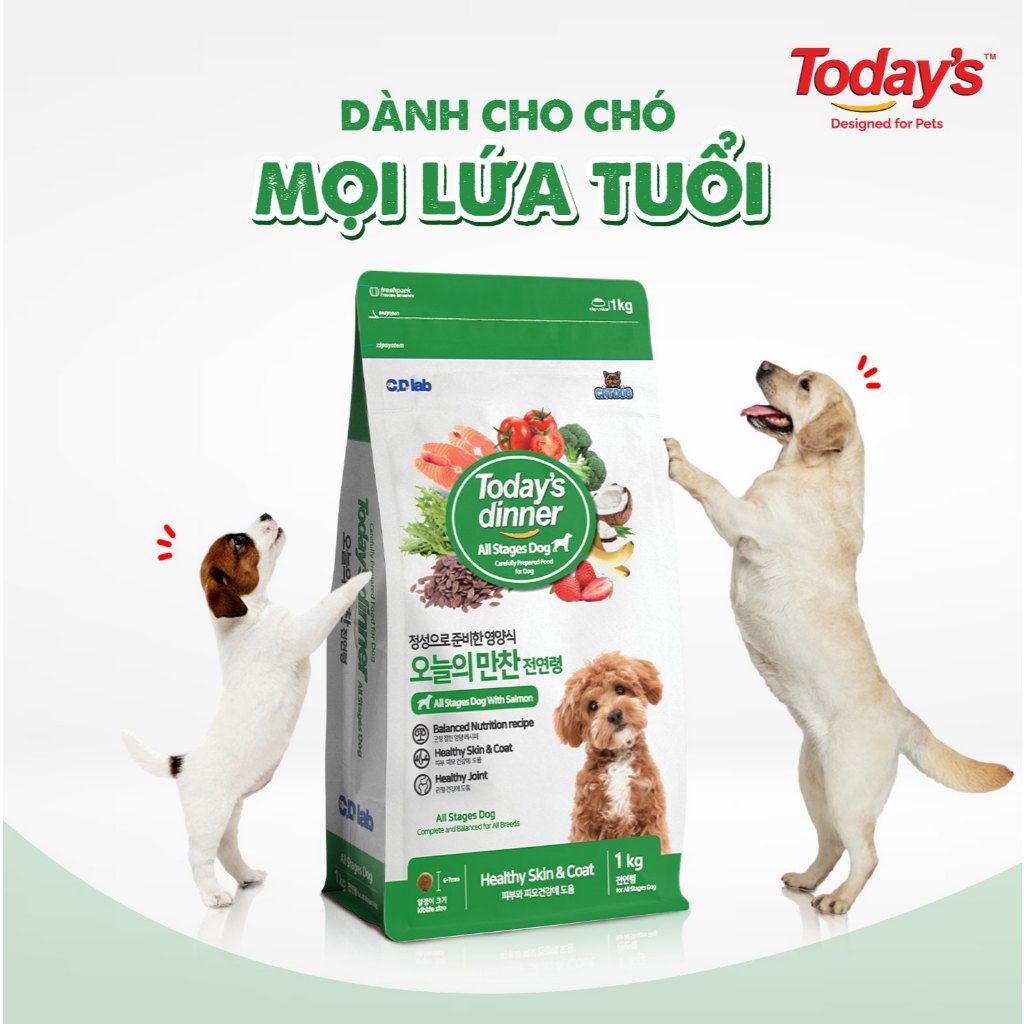 [5KG] TODAY'S DINNER DOG - Thức ăn hạt Today cho chó mọi lứa tuổi nhập khẩu Hàn