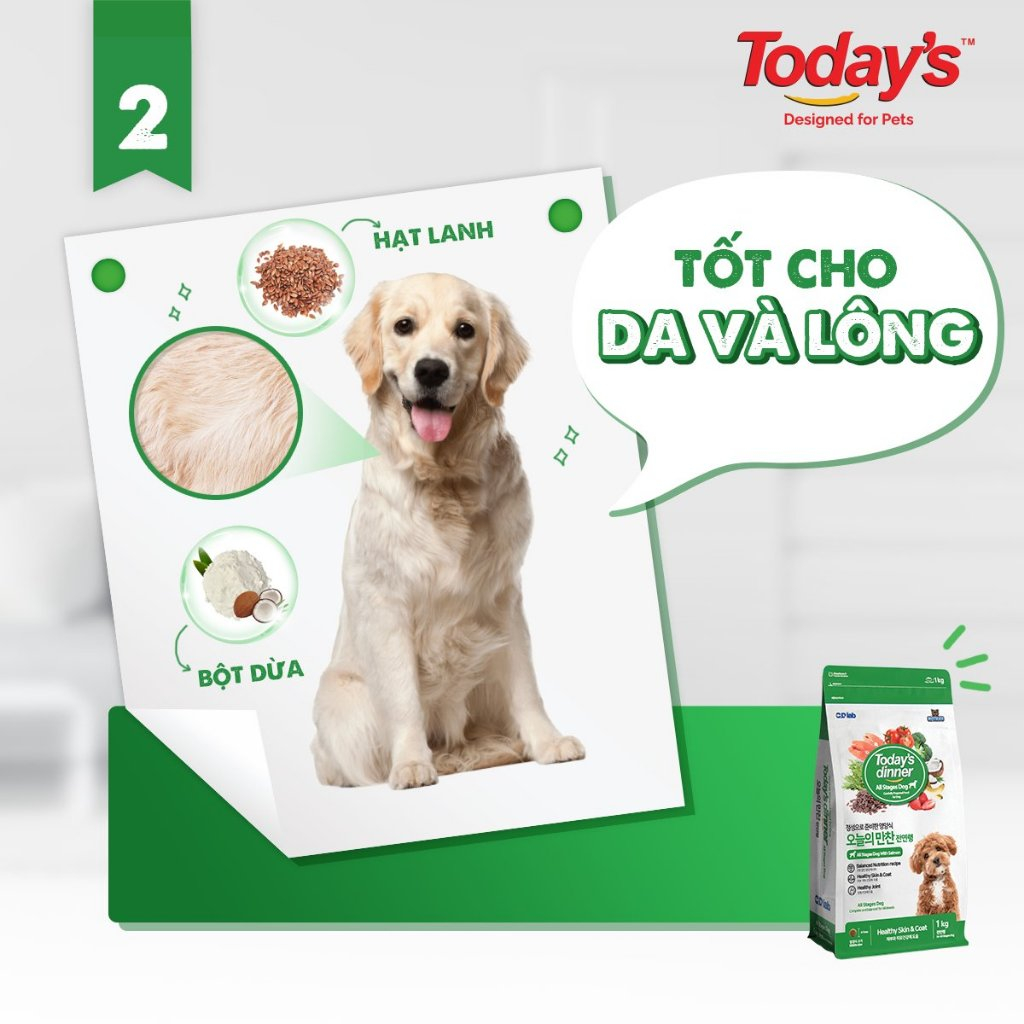 [5KG] TODAY'S DINNER DOG - Thức ăn hạt Today cho chó mọi lứa tuổi nhập khẩu Hàn