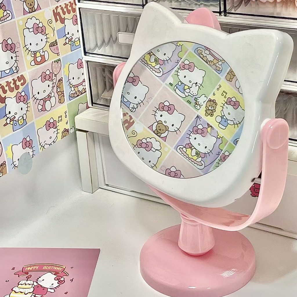 Gương Trang Điểm Để Bàn Hình Hello Kitty，gương để bàn thiết kế đẹp, gương trang điểm dễ thương