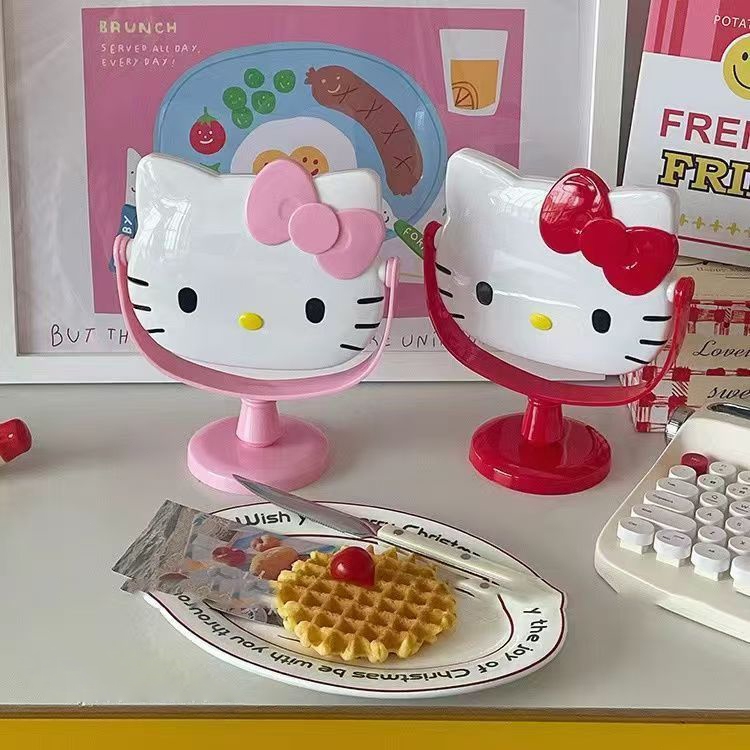 Gương Trang Điểm Để Bàn Hình Hello Kitty，gương để bàn thiết kế đẹp, gương trang điểm dễ thương