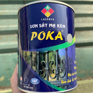 Sơn Sắt Mạ Kẽm Chống Rỉ Poka Lazenta - Sơn Mạ Kẽm 2in1 - Vừa Lót - Vừa Phủ, Nhanh Khô, Bám Dính Trên Mọi Bề Mặt