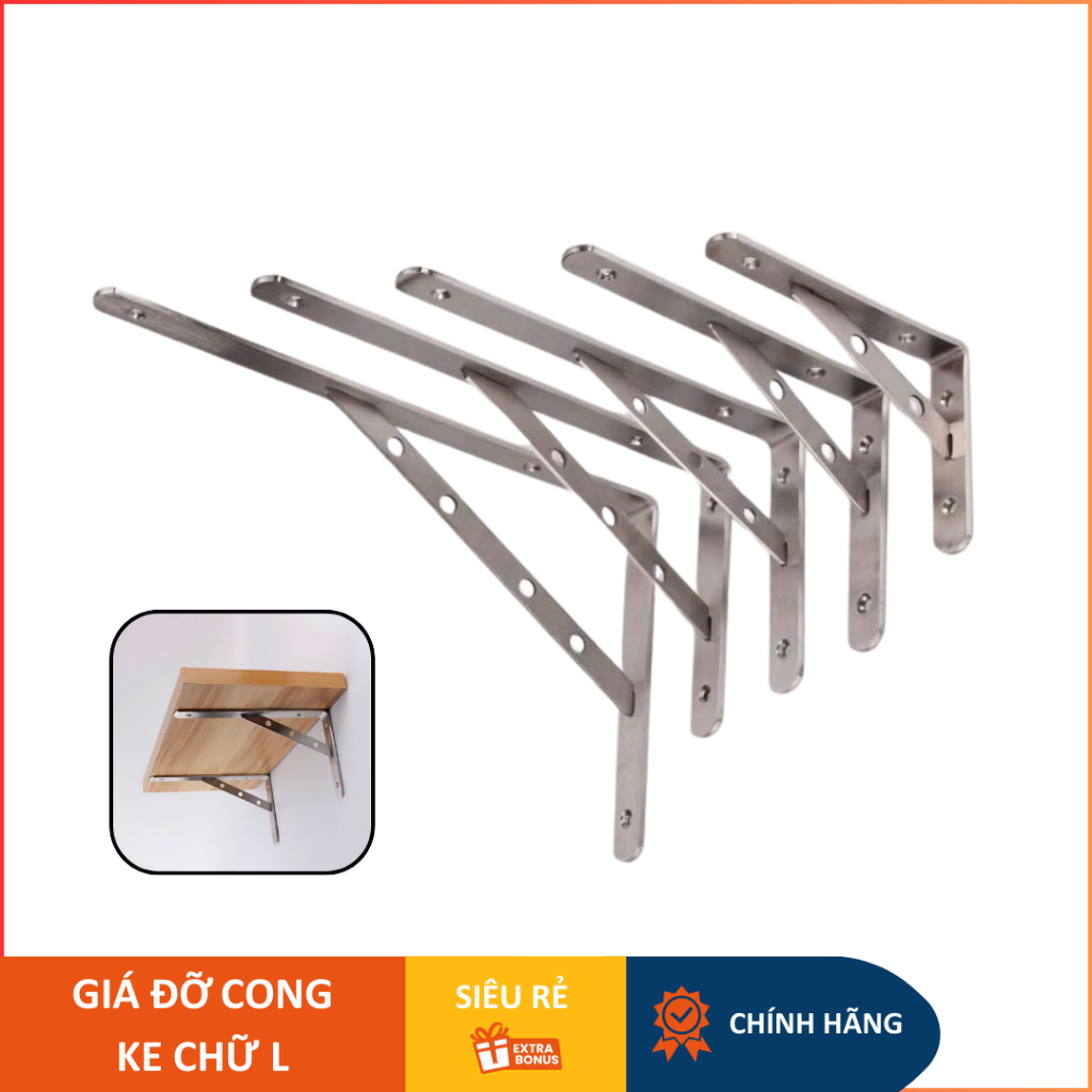 (Bộ 2 chiếc) Ke chữ L, Pát ke tam giác, Ke vuông góc chịu lực, Giá đỡ ...