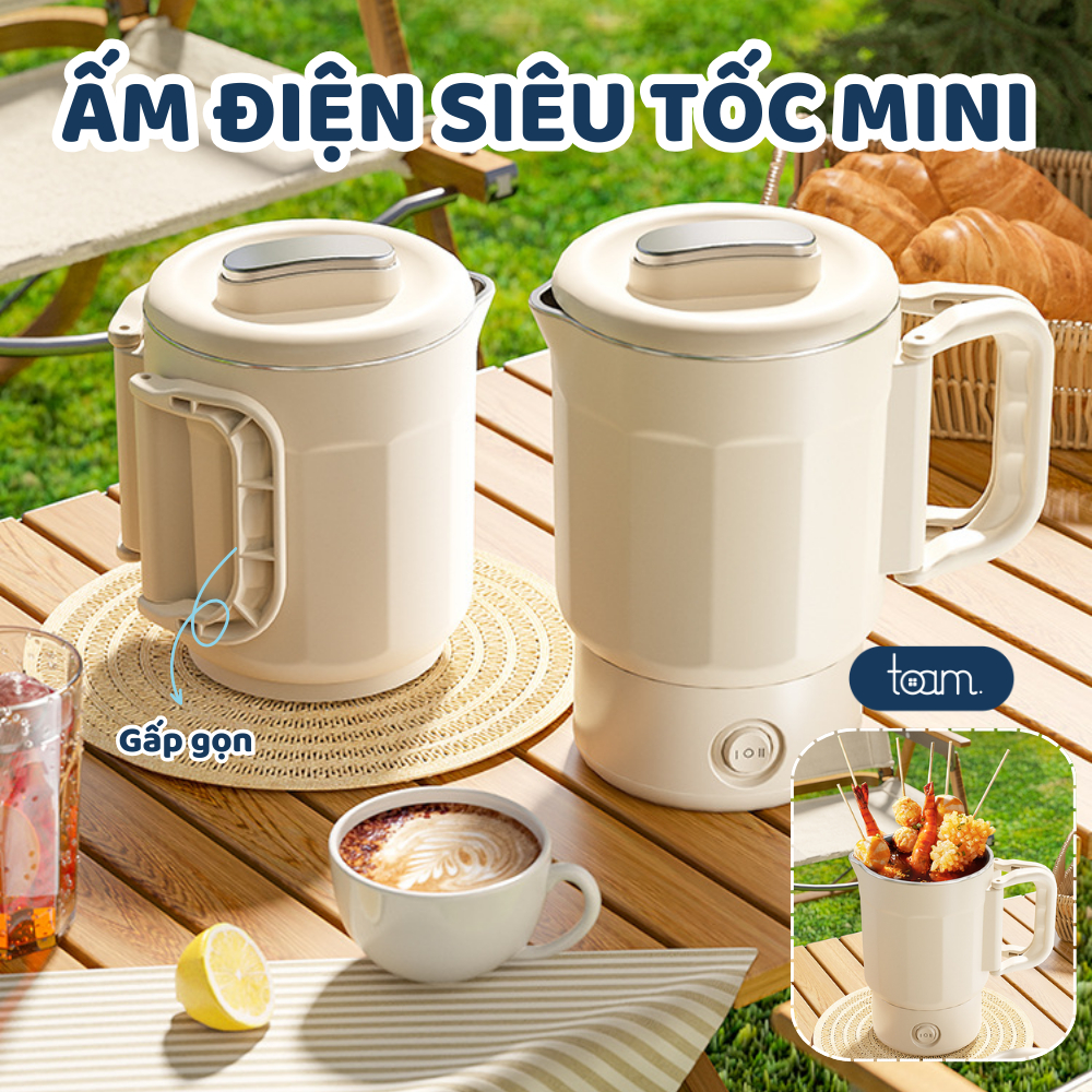 Ấm Điện Đun Nước Siêu Tốc Mini Giữ Nhiệt Mang Đi Du Lịch 800ml, Nồi ...
