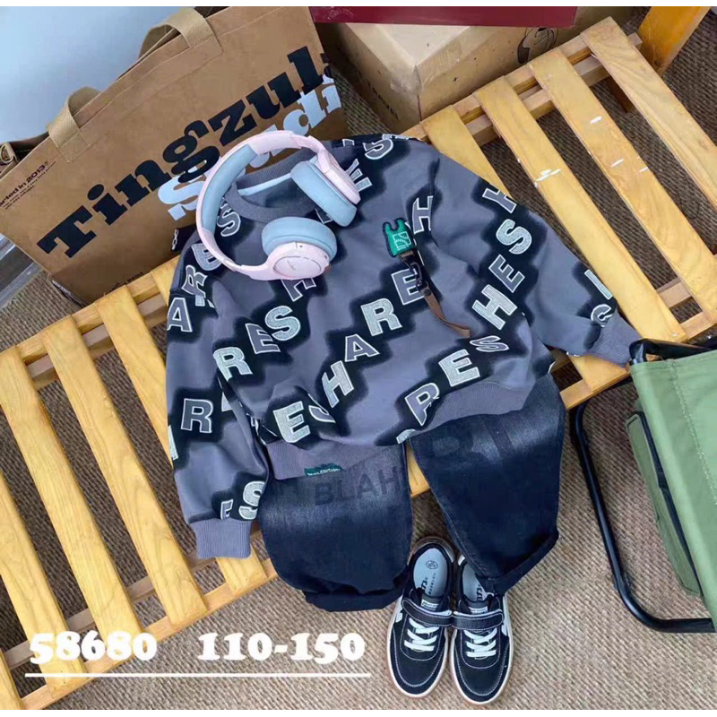 Áo nỉ thu đông cho bé 15-35kg hàng QCCC t8808