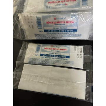 ✅[TÚI 10 MIẾNG] Băng Bông Gạc y tế Đắp Vết Thương tiệt trùng 6x15cm băng gạc có kèm bông đắp vết thương 6x15cm Bảo Thạch