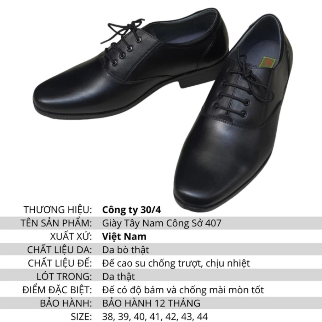 Giày Tây Nam - Chất Liệu Da Thật 100%, Có Khâu Đế Chắc Chắn, Chống Trơn Trượt Mài Mòn Phong Cách Đơn Giản Bảo hàn