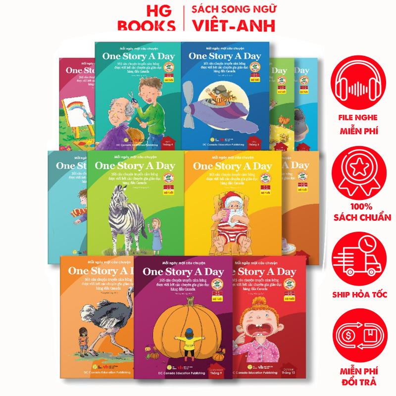 Ảnh Sách song ngữ cho bé One Story A Day 12 tập 365 câu chuyện phát triển trí tuệ và nuôi dưỡng tâm hồn 1