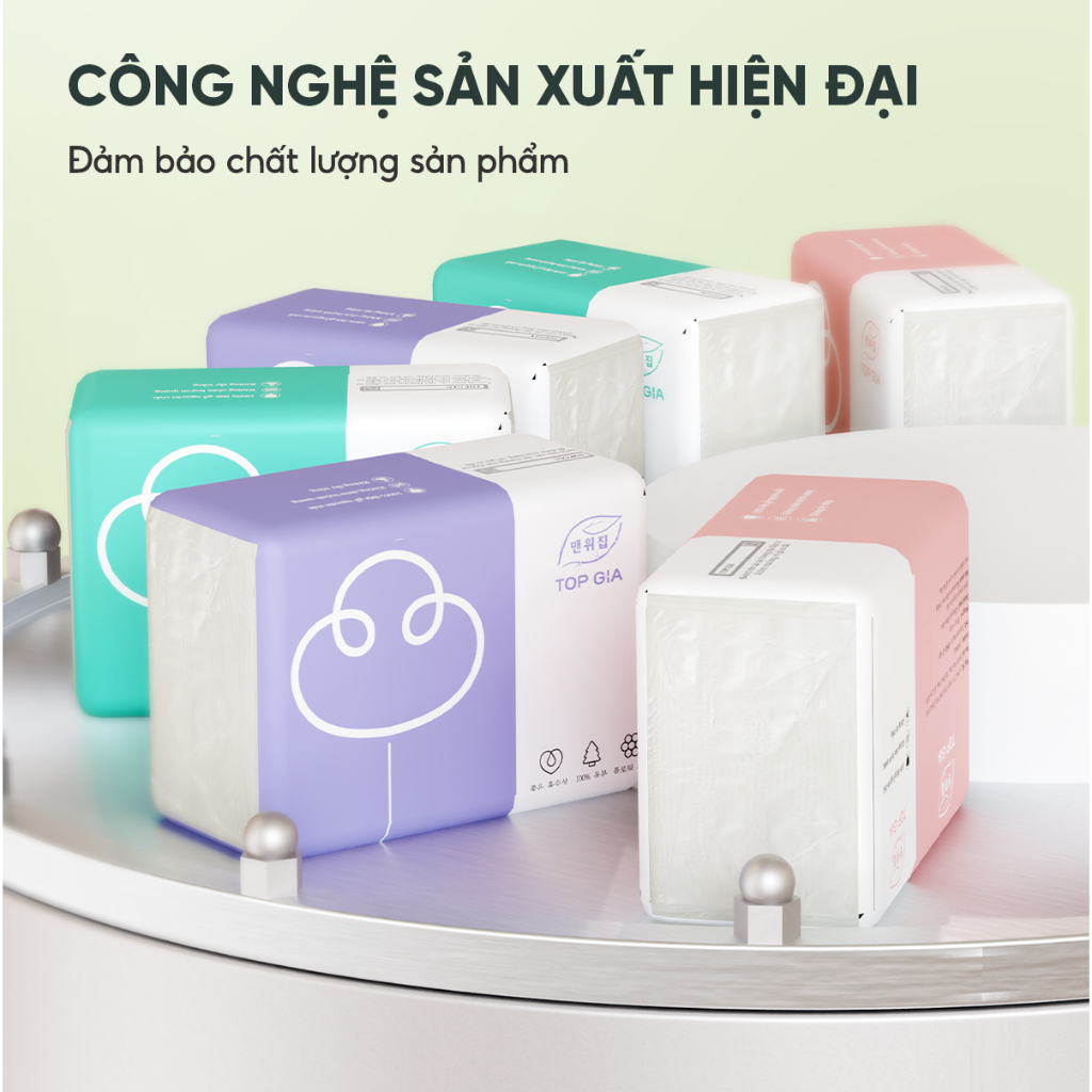 Giấy ăn đa năng Top Gia Thùng 30 gói rút 3 màu Top Gia cao cấp, mềm mịn, an toàn