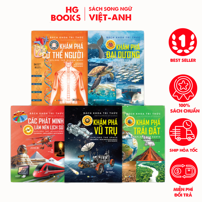 Ảnh Sách Bách Khoa Tri Thức cho trẻ em bản song ngữ, Sách thiếu nhi khám phá thế giới và học Tiếng Anh 1