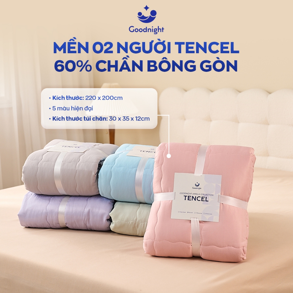 Chăn hè Vua Nệm Goodnight Airsilk 220x200cm, Mền mỏng, Chăn điều hòa