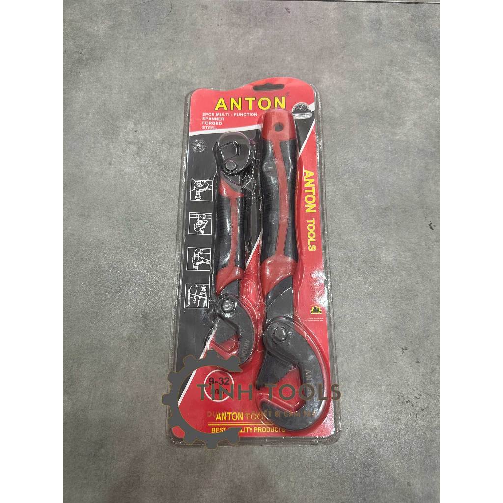 Bộ 2 mỏ lết cờ lê đa năng thương hiệu Anton có thể điều chỉnh nhanh chóng tiện dụng