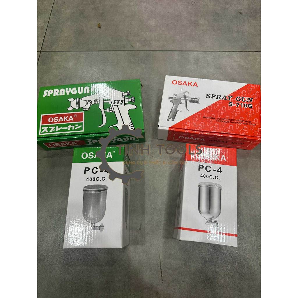 Bình chứa sơn OSAKA PC-4 400cc, bình phun sơn dùng cho súng phun sơn OSAKA F75 (bình 400cc)