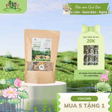 Lục trà Quê Bác, trà lục vị, trà lá sen, trà sen mix thảo dược, hơn 400gram siêu lớn|Sen xứ Nghệ