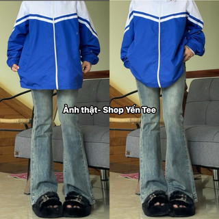 Quần loe màu rêu bụi bặm cá tính , thiết kế tui kiểu tag da Yến Tee #0391