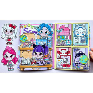 Đồ chơi bóc dán trường học Sanrio ( Kuromi, Kitty, Melody, Cinnamon) Búp bê Avatar World