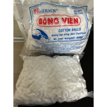 ✅[CHÍNH HÃNG] Bì 500gr Bông gòn viên Bảo thạch tiệt trùng gói 500gr bông gòn y tế dạng viên bông viên 3x 3cm Bảo Thạch