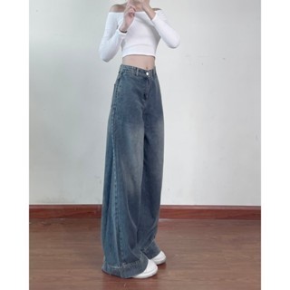 247Store - Quần Jeans nữ dáng suông ống rộng màu xanh Jeangauto668