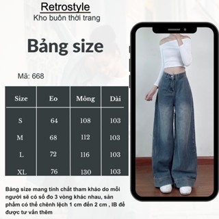 247Store - Quần Jeans nữ dáng suông ống rộng màu xanh Jeangauto668
