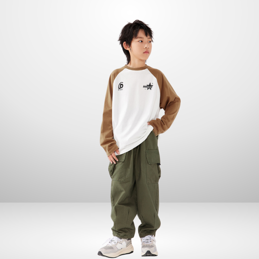 Áo Thun Dài Tay Xuân Thu Cho Bé Trai, Bé Gái In Hình Năng Động, Cổ Tròn B597 | JJ Kids Fashion