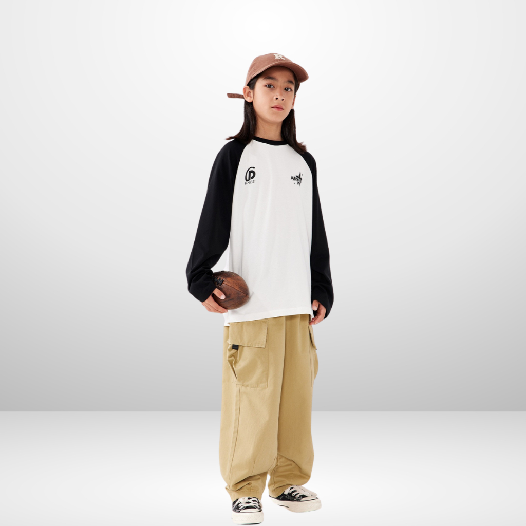 Áo Thun Dài Tay Xuân Thu Cho Bé Trai, Bé Gái In Hình Năng Động, Cổ Tròn B597 | JJ Kids Fashion