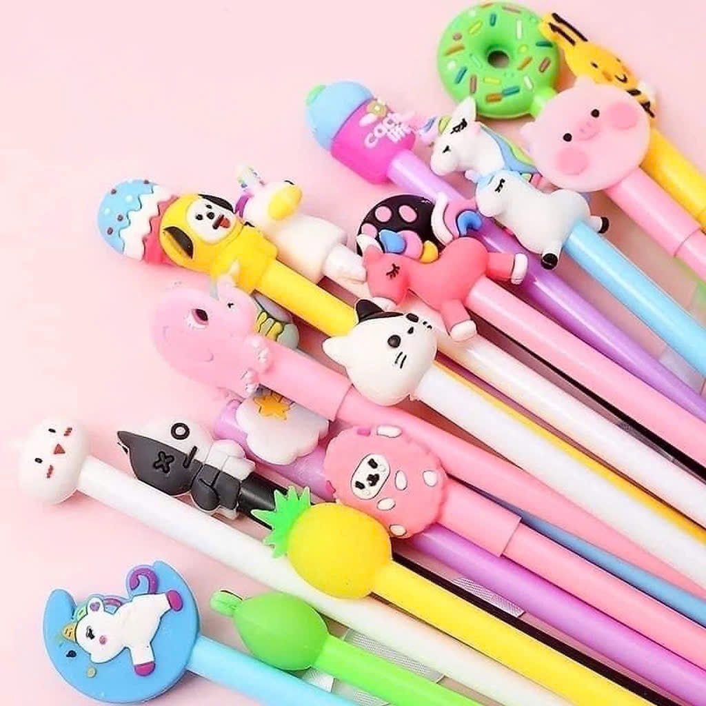 Combo 20 cây bút gel nước dễ thương nhiều màu nhiều hình Unicorn ngòi 0.5mm