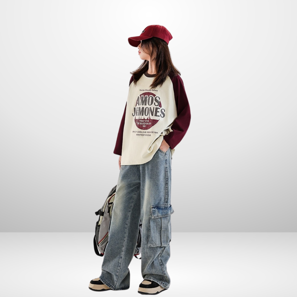 Áo Thun Dài Tay Xuân Thu Cho Bé Trai, Bé Gái In Hình Năng Động, Cổ Tròn B593 | JJ Kids Fashion
