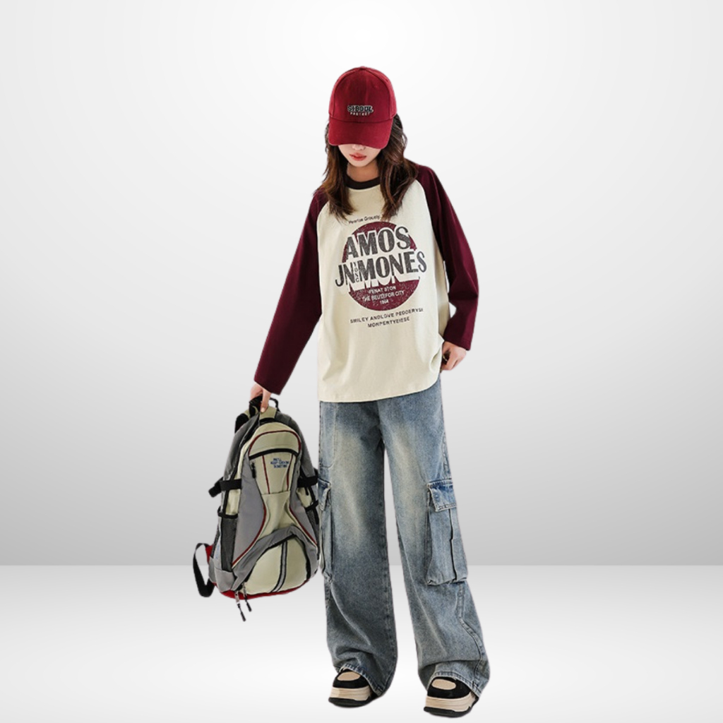 Áo Thun Dài Tay Xuân Thu Cho Bé Trai, Bé Gái In Hình Năng Động, Cổ Tròn B593 | JJ Kids Fashion