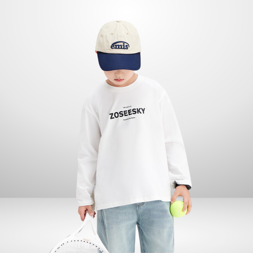 Áo Thun Dài Tay Xuân Thu Cho Bé Trai, Bé Gái In Hình Năng Động, Cổ Tròn | JJ Kids Fashion