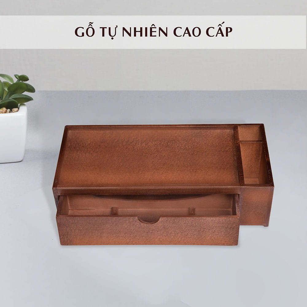 Hộp Đựng Đũa Muỗng Đa Năng Bằng Gỗ Sồi Cao Cấp NV5321