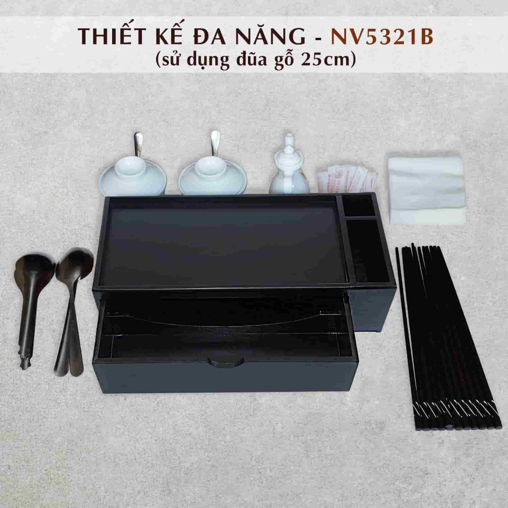 Hộp Đựng Đũa Muỗng Đa Năng Bằng Gỗ Sồi Cao Cấp NV5321