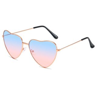 Kính trái tim nam nữ cao cấp thời trang du lịch dễ thương, Mắt kính râm chống tia UV đi đường K048
