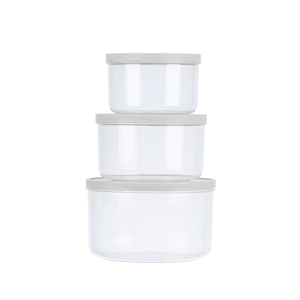 Bộ 3 Hộp Thực Phẩm Tròn Hokori 6528, Hộp nhựa bảo quản thực phẩm trong tủ lạnh Việt Nhật cao cấp
