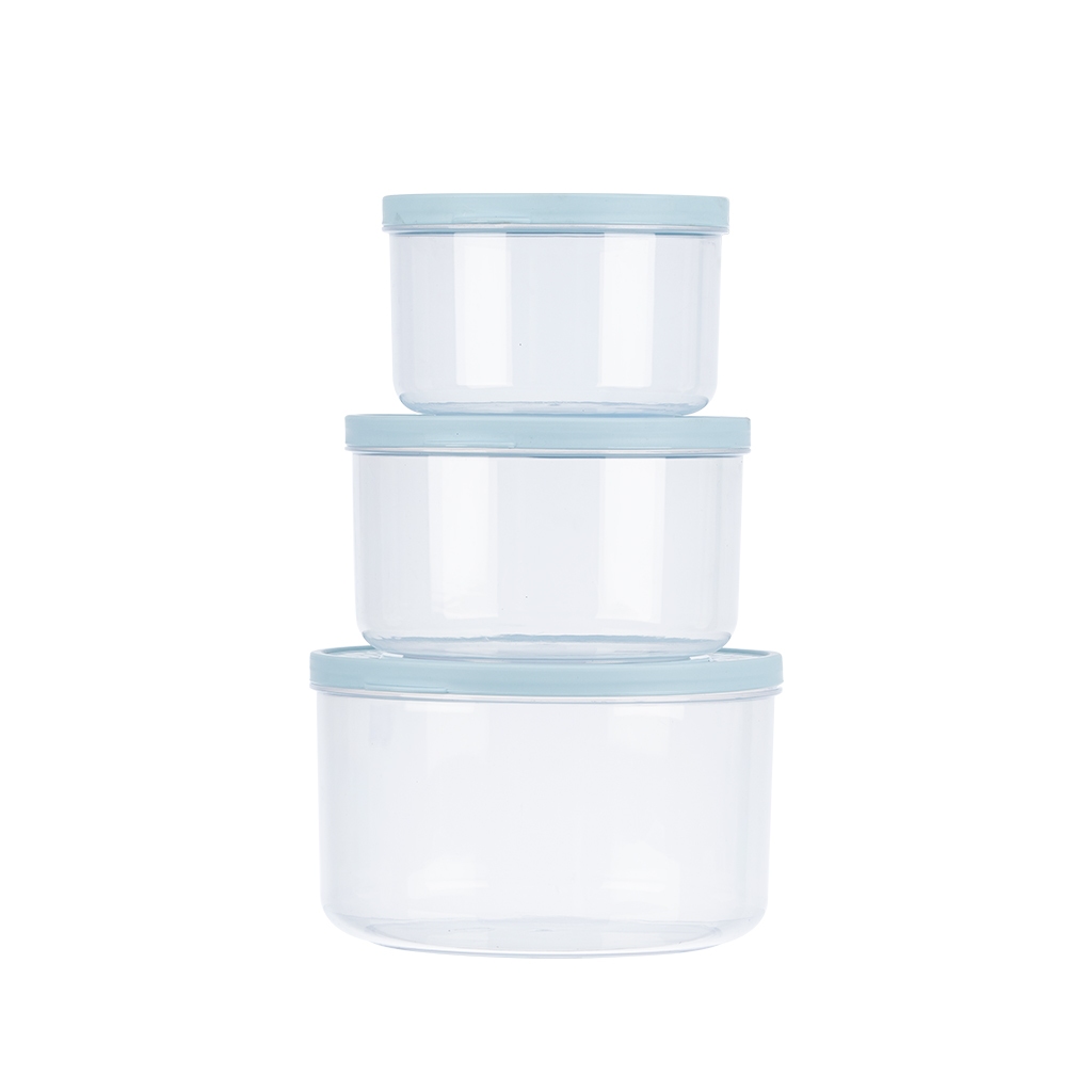 Bộ 3 Hộp Thực Phẩm Tròn Hokori 6528, Hộp nhựa bảo quản thực phẩm trong tủ lạnh Việt Nhật cao cấp