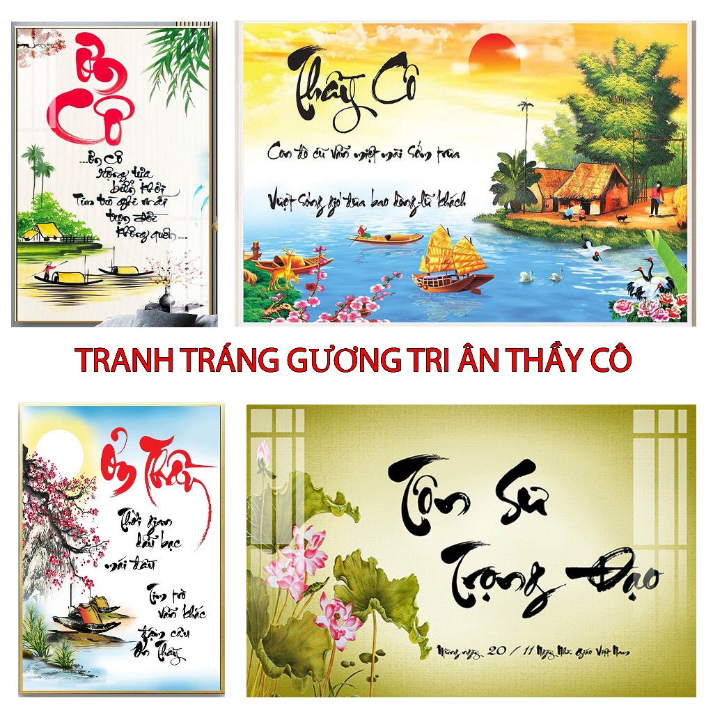 Tranh Tráng Gương Tri Ân Thầy Cô, Nhà Giáo Mẫu Mới Cao Cấp ,Làm Quà Tặng, Kèm Đinh Chuyên Dụng