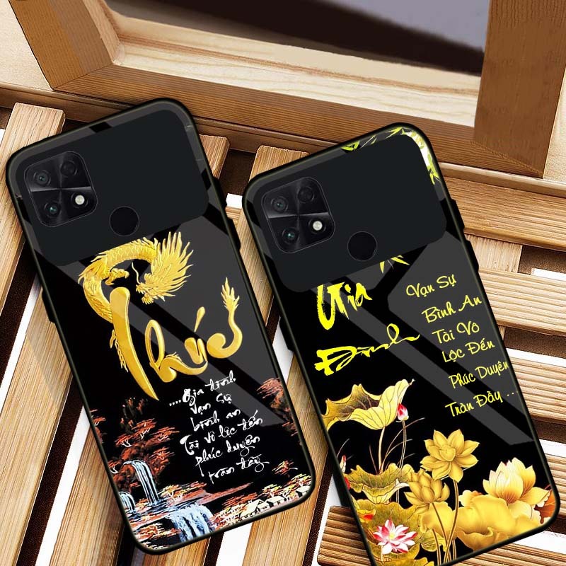 Ốp Lưng XIAOMI POCO C40 Mặt Lưng Kính Cường Lực In 3D Cao Cấp