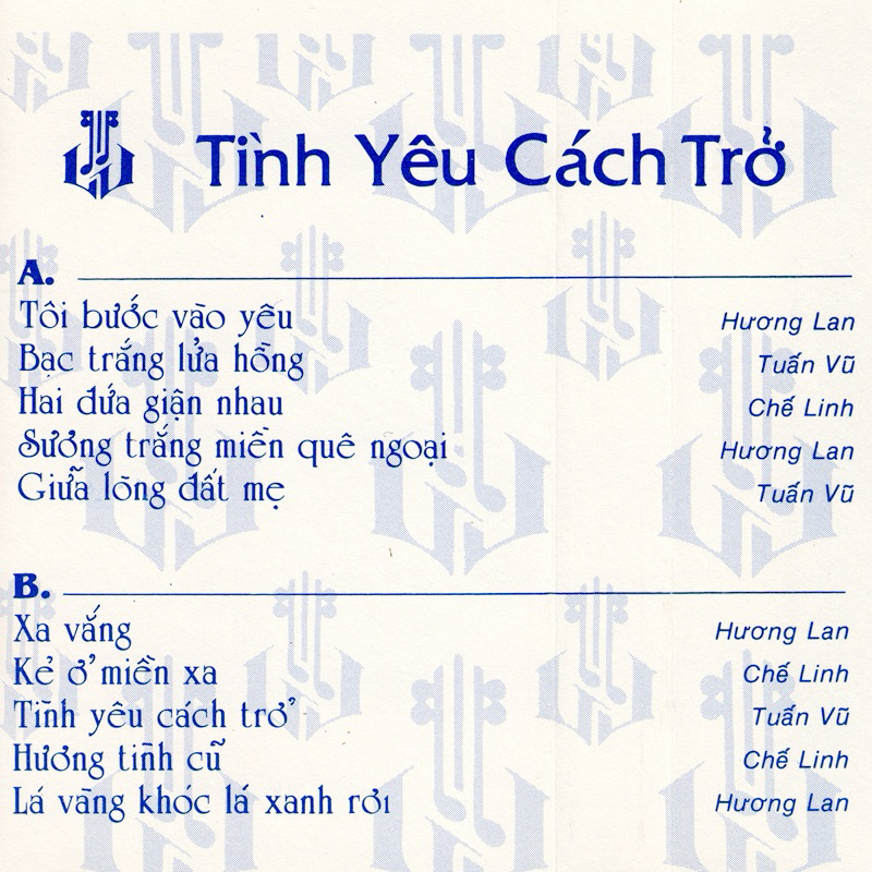 Băng Cassette Tình Yêu Cách Trở - Hương Lan, Chế Linh, Tuấn Vũ