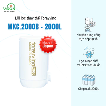 Lõi lọc nước thay thế Torayvino MKC.2000B / 600B - Uống trực tiếp tại vòi - 2000L - Chính hãng Nhật