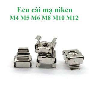 (Thép mạ niken) Đai ốc cài M4, M5,M6,M8,M10,M12 mạ niken trắng sáng như inox