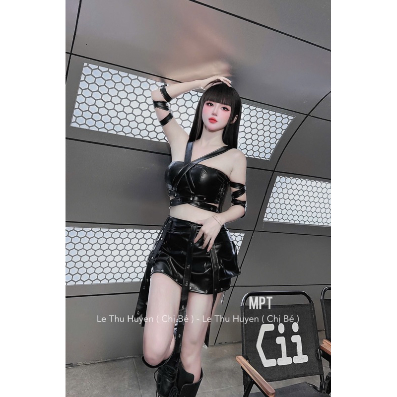 Set váy da siu chất đi bar đi tiệc cá tính sexy