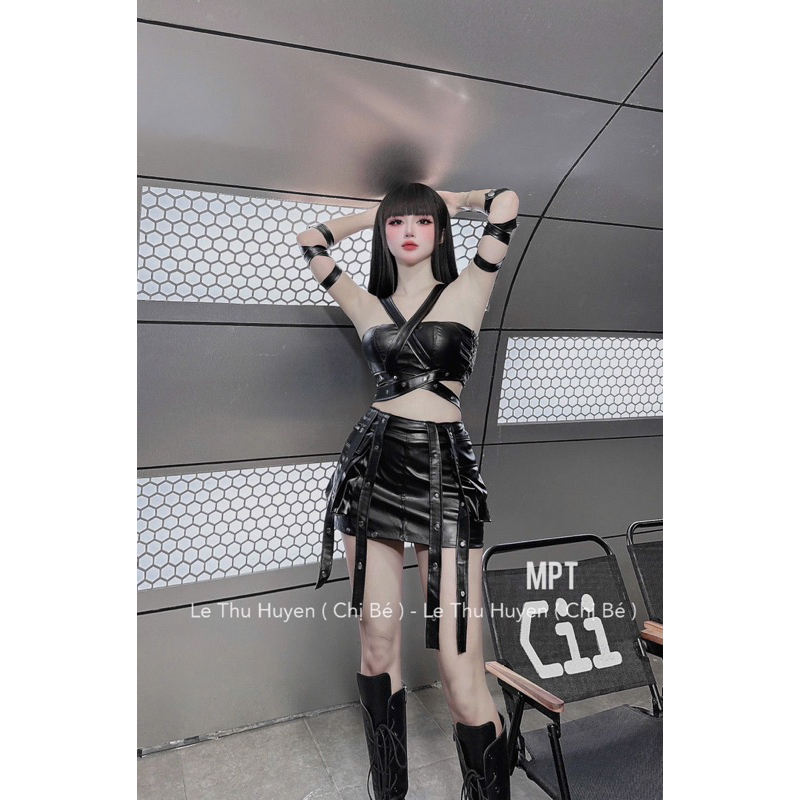 Set váy da siu chất đi bar đi tiệc cá tính sexy