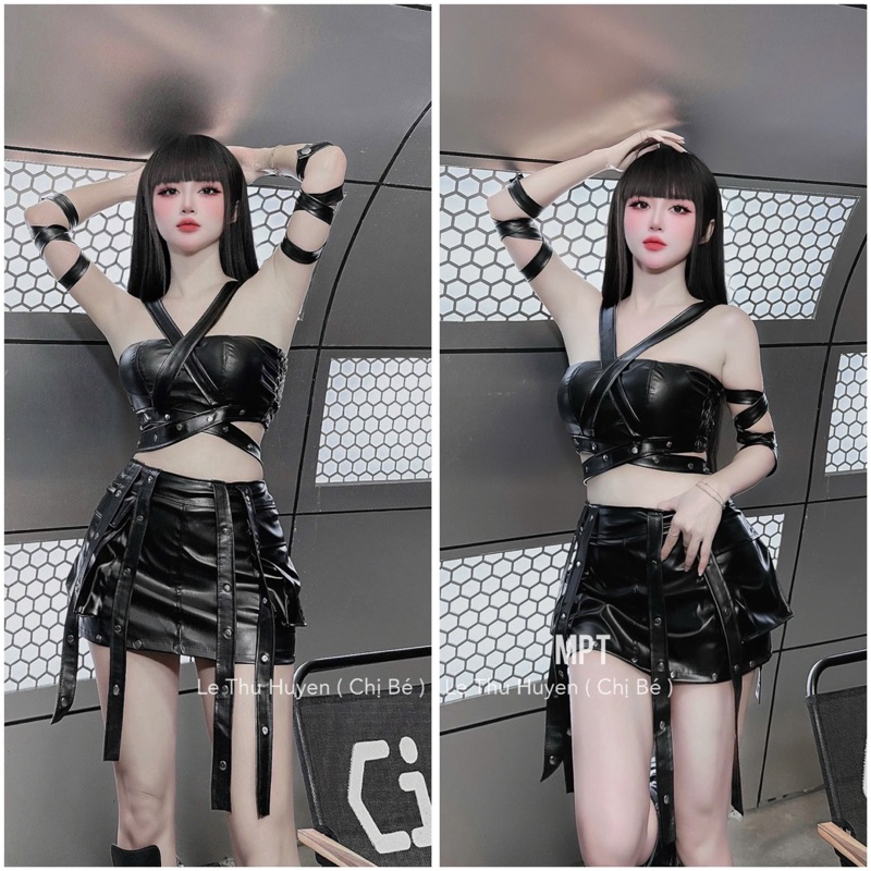 Set váy da siu chất đi bar đi tiệc cá tính sexy