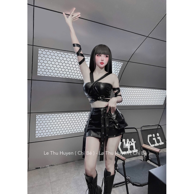 Set váy da siu chất đi bar đi tiệc cá tính sexy