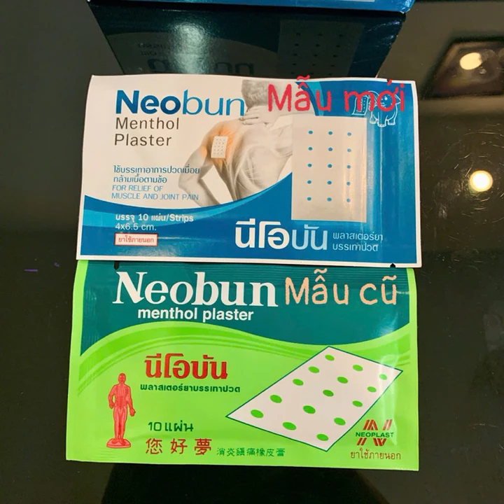 1Gói (10 miếng) CAO DÁN GIẢM ĐAU NEOBUN MENTHOL PLASTER