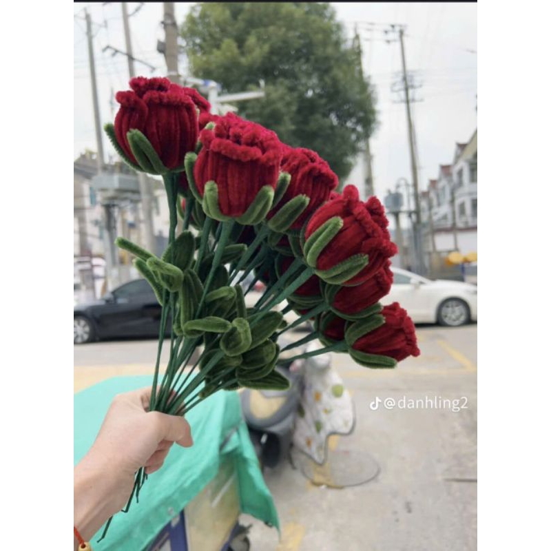 Cành Hoa Hồng Kẽm Nhung Quà Tặng Siêu Đẹp