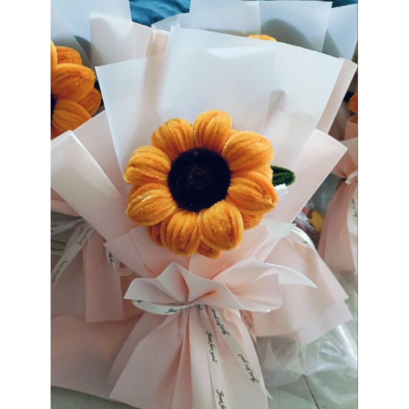 Cành Hoa Hướng Dương Handmade , Hoa Hướng Dương Kẽm Nhung Quà Tặng Siêu Đẹp
