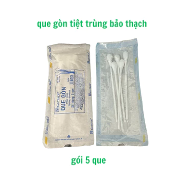 ❤️[GÓI 05 QUE] Que gòn Bông gòn Bảo thạch, Que xét nghiệm thí nghiẹm Bảo Thạch, que bông gòn đầu to tiệt trùng Bảo Thạch